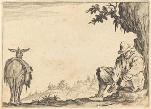 Bonde fjerner sin sko, ca. 1622. af Jacques Callot