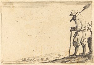 Bonde med skovl på skulderen af Jacques Callot