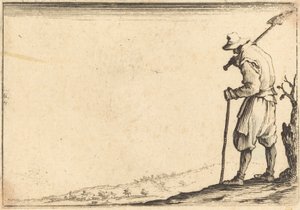 Bonde med skovl på skulderen af Jacques Callot