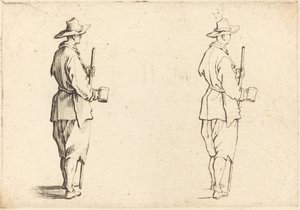 Bonde med en kop, ca. 1617. af Jacques Callot