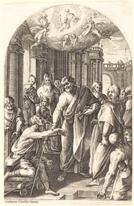 Peter og Johannes helbreder den lamme af Jacques Callot
