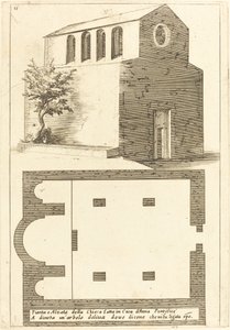 Plan og Højde af Kirken nær Huset Annas af Jacques Callot