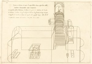 Plan og elevation af Madonnas gravkirke af Jacques Callot