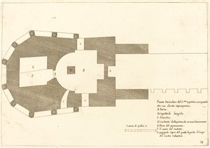 Plan over Den Hellige Gravs Kirke af Jacques Callot