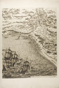 Tallerken seks fra The Siege of La Rochelle af Jacques Callot