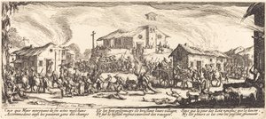 At plyndre og brænde en landsby af Jacques Callot
