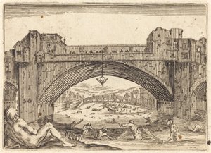 Ponte Vecchio, Firenze af Jacques Callot