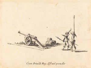 Forberedelse til at affyre kanonen, 16341635. af Jacques Callot