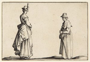 Profiler af to kvinder af Jacques Callot