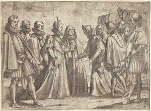 Reception i Mantua [til højre] af Jacques Callot