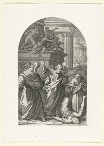 Sapphira straffet med døden Malerier og skulpturer i Rom (serietitel) af Jacques Callot