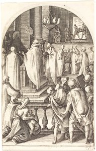 Sankt Basilikum fejrer messen af Jacques Callot