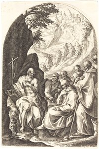 Sankt Hieronymus underviser sine disciple i ørkenen af Jacques Callot