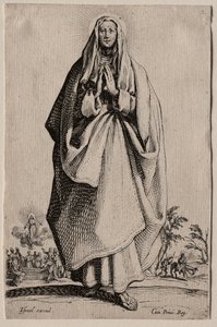 Hellige af den hellige jomfru Maria af Frelseren Ikoner/Les Grands Apôtres (De store apostle): La Sainte Vierge (Den Hellige Jomfru) af Jacques Callot