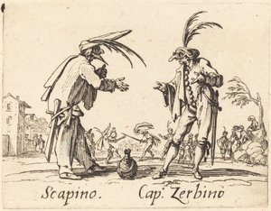 Scapino og Cap. Zerbino, ca. 1622. af Jacques Callot