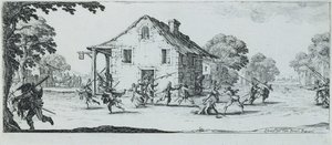 Scene for plyndring, 1633 af Jacques Callot