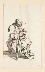 Siddende tigger, spisende, fra The Beggars af Jacques Callot