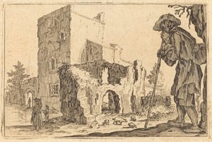 Hyrde og ruiner af Jacques Callot