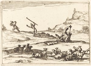 Hyrder, der forsvarer deres besætninger af Jacques Callot