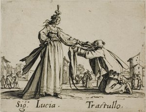 Signora Lucia - Trastullo, plade 21 fra Balli di Sfessania af Jacques Callot