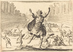 Træfning i et romersk cirkus, ca. 1617. af Jacques Callot