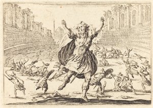 Træfning i et romersk cirkus, ca. 1622. af Jacques Callot
