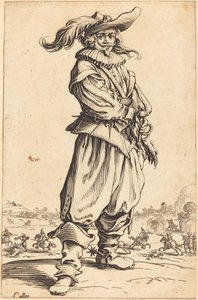 Soldat med fjerhat af Jacques Callot