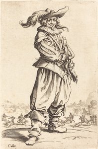 Soldat med fjerhat, ca. 16201623. af Jacques Callot