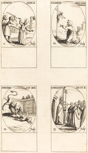 St. Rigelig; St. Galbertus; St. Marciana; St. Anacletus af Jacques Callot