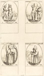 St. Agatha; St. Dorothy; St. Romuald af Ravenna; St. Paul, biskop af Verdun af Jacques Callot
