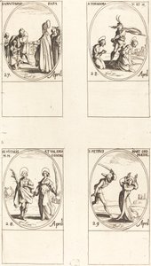 St. Anastasius, St. Theodora, St. Vitalis og Valeria, St. Peter Martyr. af Jacques Callot