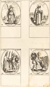 Sankt Antonius; St. Prisca; St. Germanicus; Sts. Fabian og Sebastian af Jacques Callot