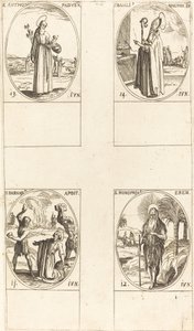 Skt. Barnabas, Apostel, Skt. Honofrius, Skt. Antonius af Padua, Skt. Basil den Store. af Jacques Callot