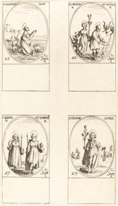 St. Calistratus; Sts. Cyprian og Justina; Sts. Comus og Damian; Sankt Elzear, Greve af Jacques Callot