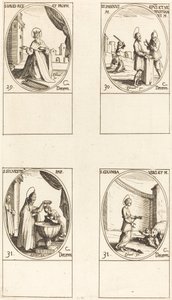St. David, konge og profet; Sts. Sabinus og Venustianus; St. Sylvester; St. Colomba af Jacques Callot