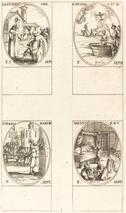 Sankt Eleutherius, Abbed; St. Regina; St. John; Jomfruens fødsel af Jacques Callot