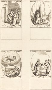 Sankt Frederik; Sankt Arsenius, Eremit; Sankt Elias, Profet; St. Joseph den Retfærdige af Jacques Callot