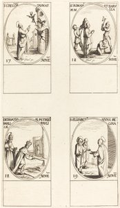 St. Gregory; Sts. Romanus & Barulla; Indvielse af basilikaerne i SS. Peter & Paul; af Jacques Callot