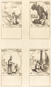 Sankt Helen, Sankt Donatus, Sankt Ludovicus, Biskop, Sankt Bernard. af Jacques Callot