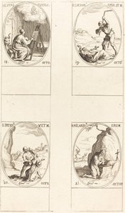 St. Lukas; St. Lucian; St. Irene; St. Hilarion af Jacques Callot