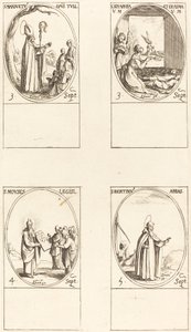 St. Louis Mansuetus; Sts. Serapia og Erasmus; Moses; St. Louis Bertin, Abbed af Jacques Callot