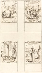 St. Martin, St. Tryphon og ledsagere, St. Renatus, St. Didacus. af Jacques Callot