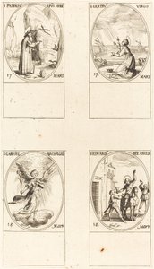 St. Patrick; Sankt Gertrud; Sankt Gabriel, Ærkeengel; St. Edward af Jacques Callot