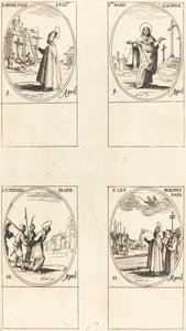 St. Perpetuus; St. Maria af Cleophas; St. Ezechiel; St. Leo den Store af Jacques Callot