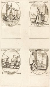 St. Phocas, St. Theophilus, St. Conon, Sts. Perpetua og Felicity af Jacques Callot