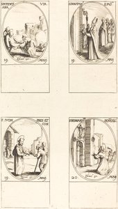 St. Potentiel; St. Dunstan; St. Yves; St. Bernardinus af Siena af Jacques Callot