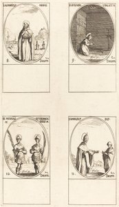Sankt Romaricus; St. Leocadia; Sts. Mennas og Hermogenes; St. Damasus af Jacques Callot