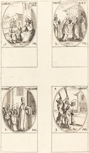 Sankt Simeon Salus; Visitationen; Deponering af Jomfruens Klæder; Sankt Hiacintus af Jacques Callot