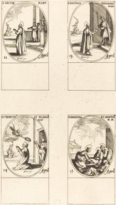 St. Victor; St. Justin; Hellige Tiburtius og Baldrian; Hellige Basilissa og Anastasia af Jacques Callot