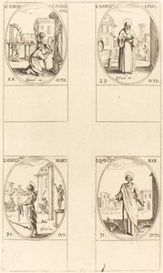 Sts. Simon og Judas, apostle; Sankt Narcissus; Sankt Marcellus; Sankt Quintin af Jacques Callot